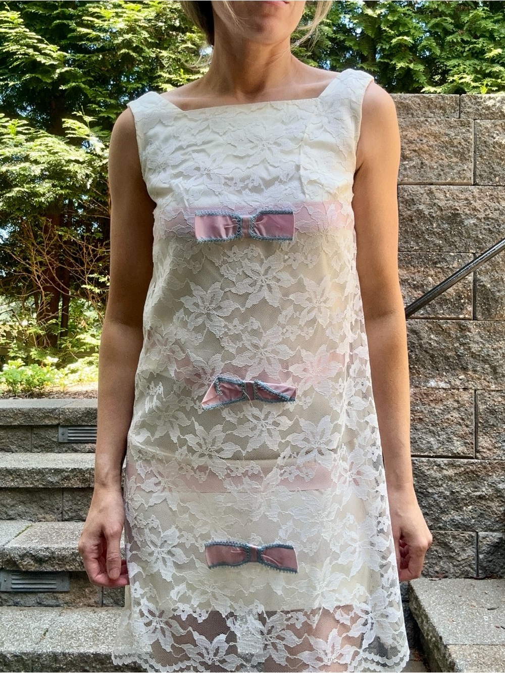 Vintage 60s Lace Babydoll Dress - Picture 3 of 9